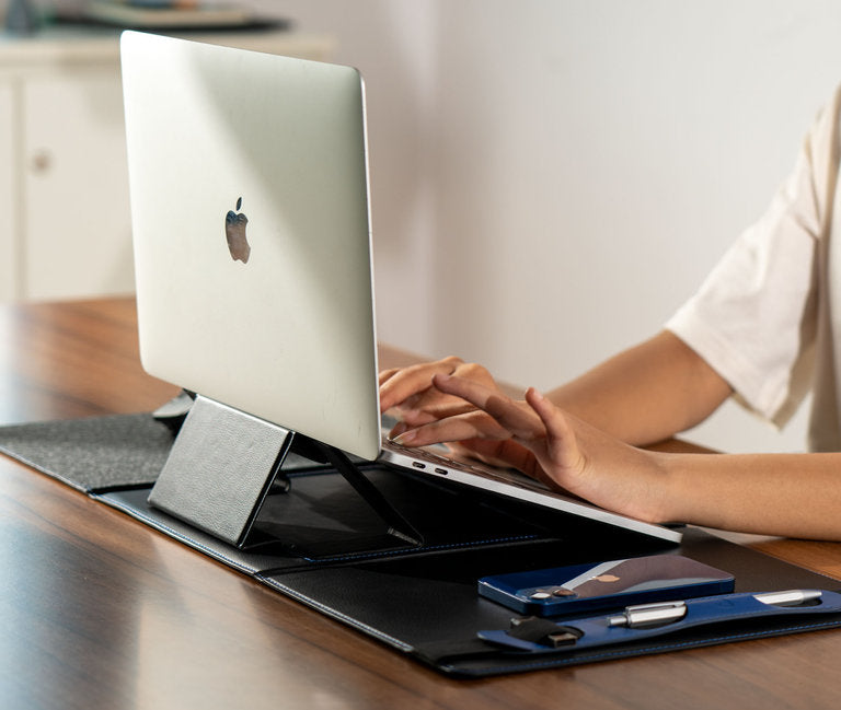 Labtop Table Mat DailyObjects Morph Foldable Desk mat with Laptop Stand | Vegan Leather ...